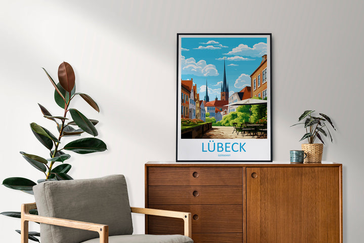 Lübeck Travel Print Wall Art Lübeck Wall Hanging Home Decoration Lübeck Gift Art Lovers Wall Art Print Art Lübeck Germany Poster