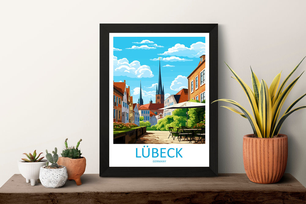 Lübeck Travel Print Wall Art Lübeck Wall Hanging Home Decoration Lübeck Gift Art Lovers Wall Art Print Art Lübeck Germany Poster