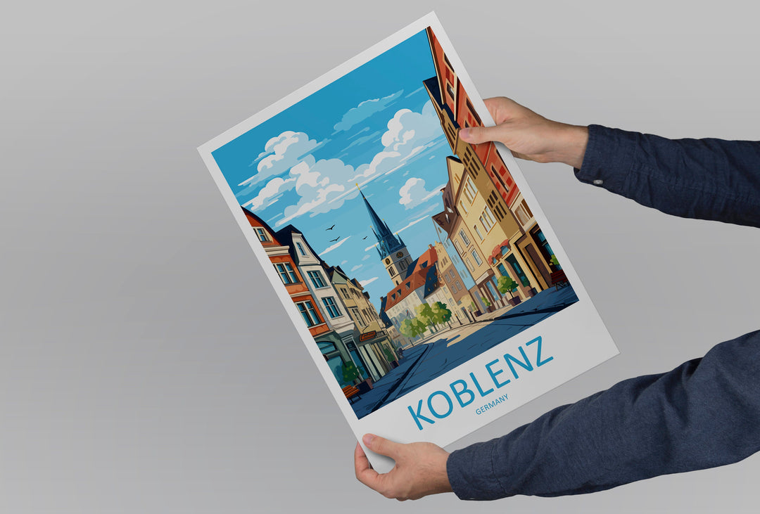 Koblenz Travel Print Wall Art Koblenz Wall Hanging Home Decoration Koblenz Gift Art Lovers Wall Art Print Art Koblenz Germany Poster