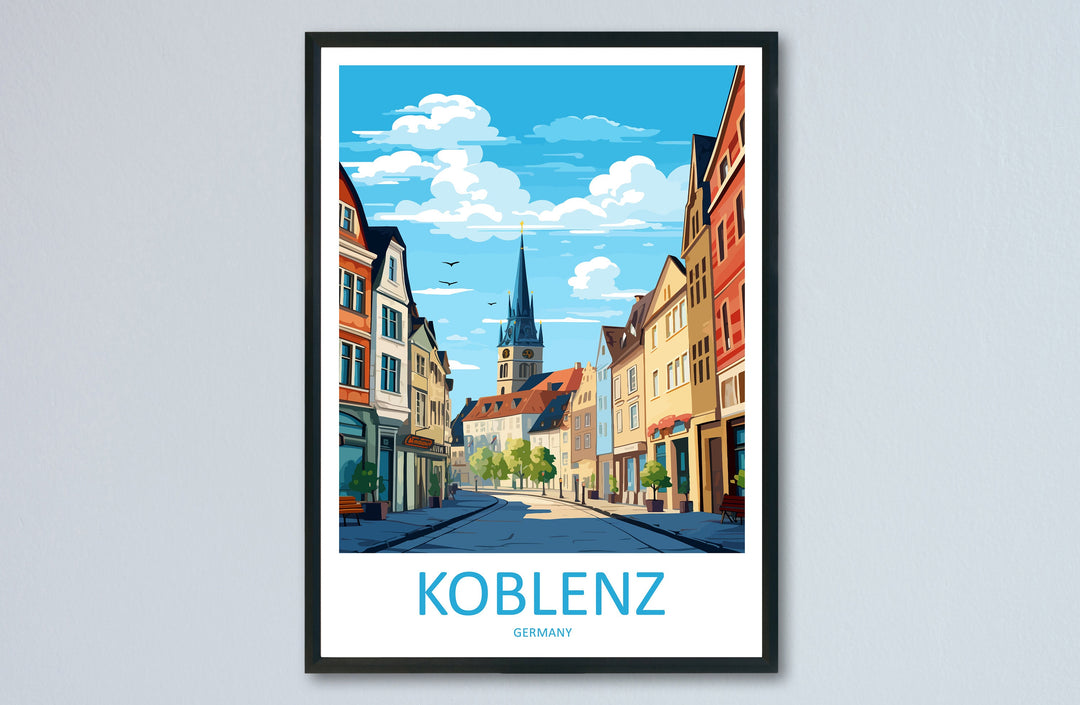 Koblenz Travel Print Wall Art Koblenz Wall Hanging Home Decoration Koblenz Gift Art Lovers Wall Art Print Art Koblenz Germany Poster