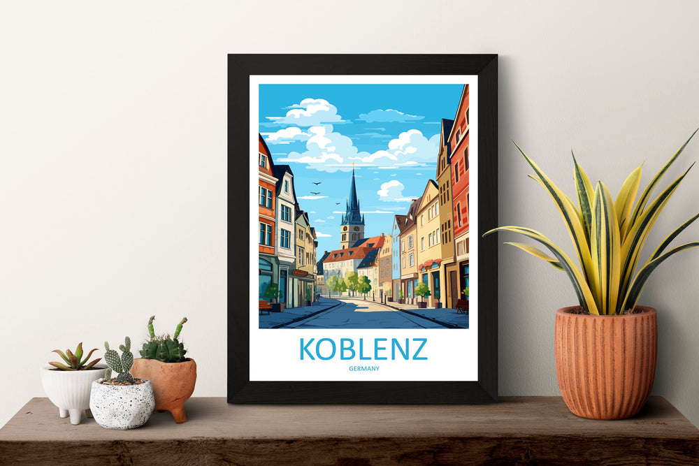 Koblenz Travel Print Wall Art Koblenz Wall Hanging Home Decoration Koblenz Gift Art Lovers Wall Art Print Art Koblenz Germany Poster