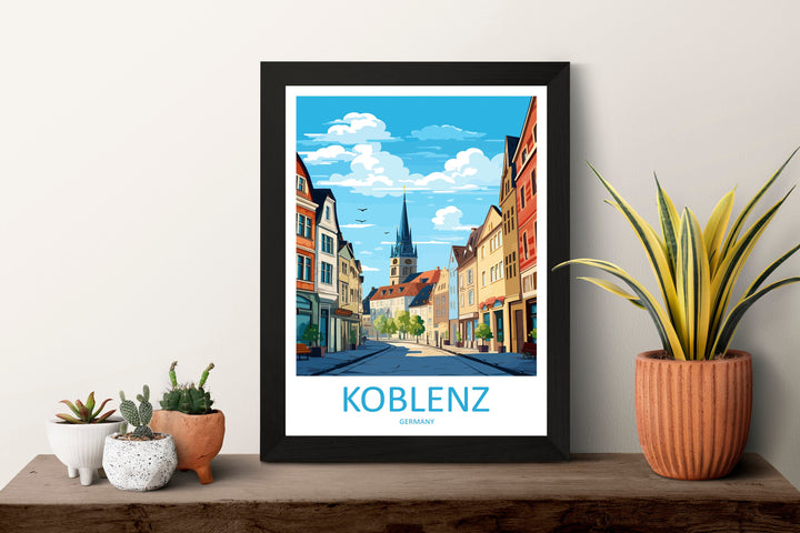 Koblenz Travel Print Wall Art Koblenz Wall Hanging Home Decoration Koblenz Gift Art Lovers Wall Art Print Art Koblenz Germany Poster