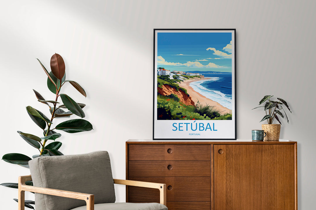 Setúbal Travel Print Wall Art Setúbal Wall Hanging Home Décor Setúbal Gift Art Lovers Portugal Art Lover Gift Setúbal Wall Décor