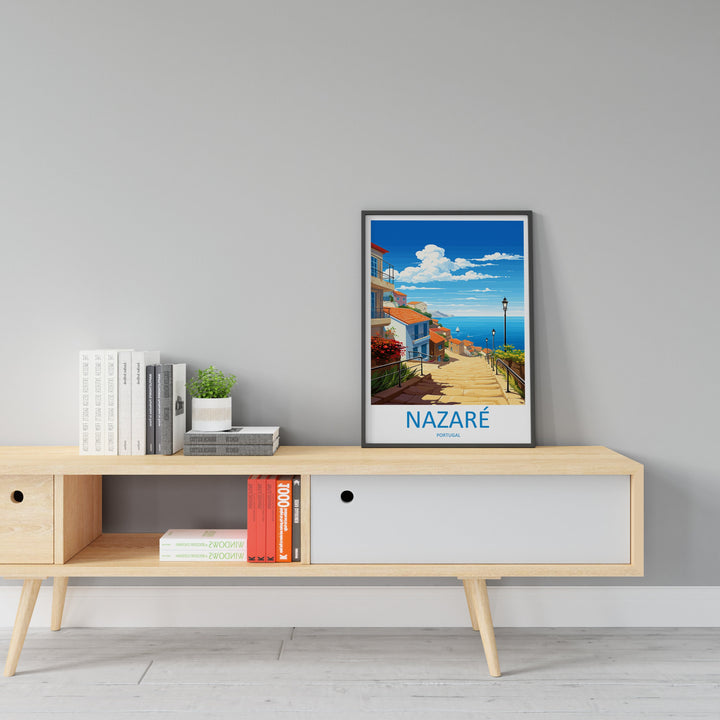 Nazare Travel Print Wall Art Nazare Wall Hanging Home Décor Nazare Gift Art Lovers Portugal Art Lover Gift Nazare Wall Décor