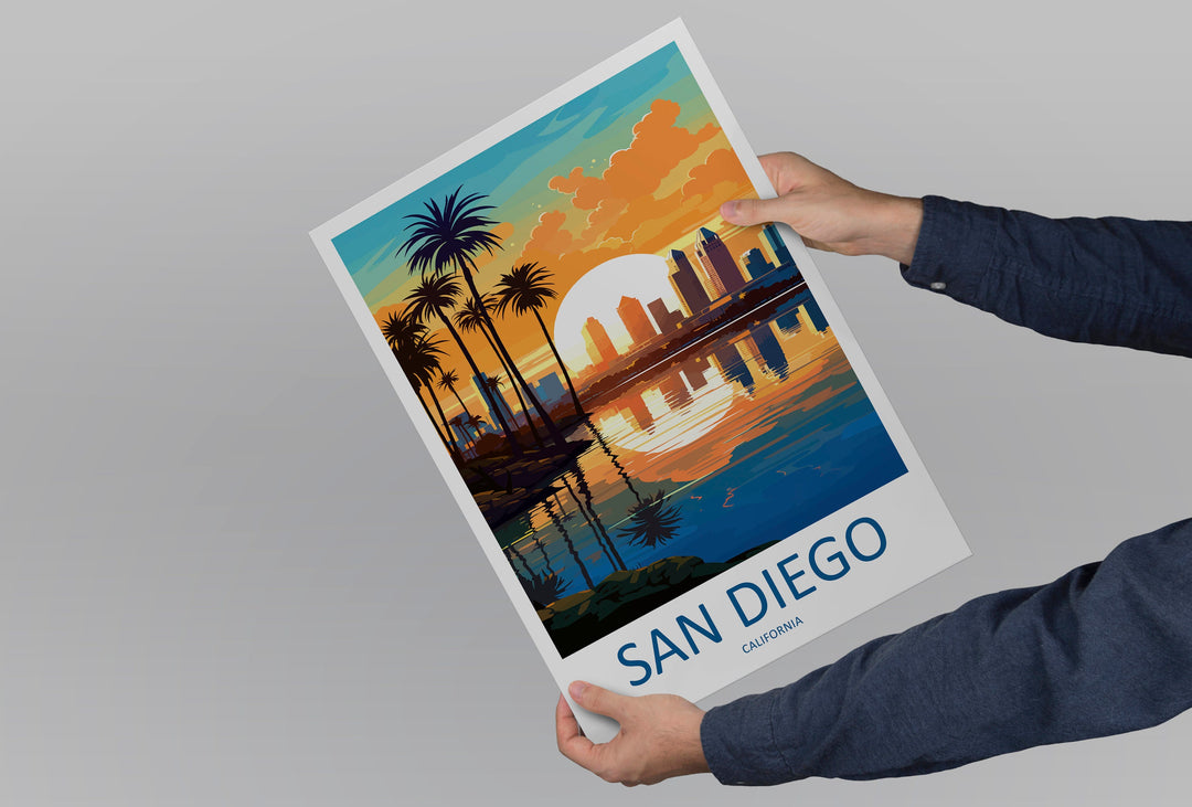 San Diego Travel Print Wall Art San Diego Wall Hanging Home Décor San Diego Gift Art Lovers California Art Lover Gift San Diego Poster