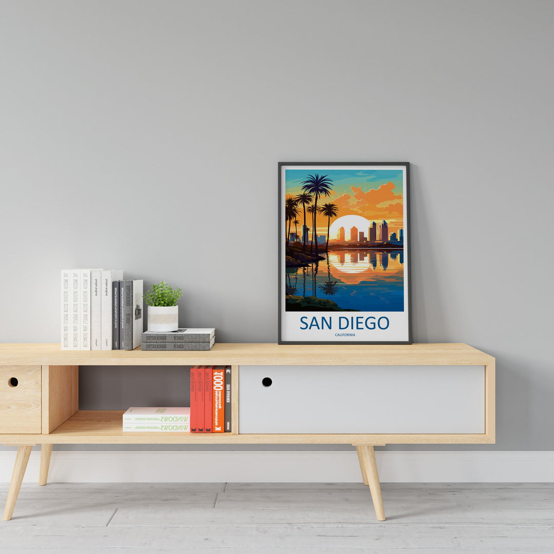 San Diego Travel Print Wall Art San Diego Wall Hanging Home Décor San Diego Gift Art Lovers California Art Lover Gift San Diego Poster