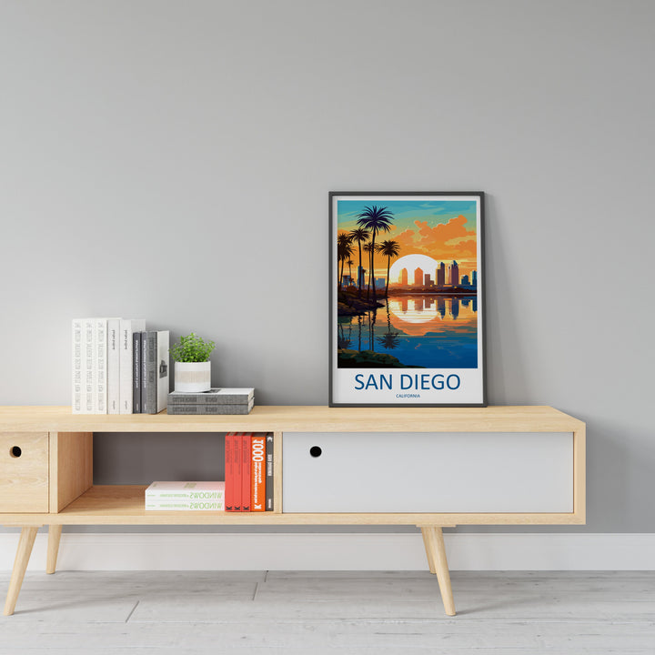 San Diego Travel Print Wall Art San Diego Wall Hanging Home Décor San Diego Gift Art Lovers California Art Lover Gift San Diego Poster