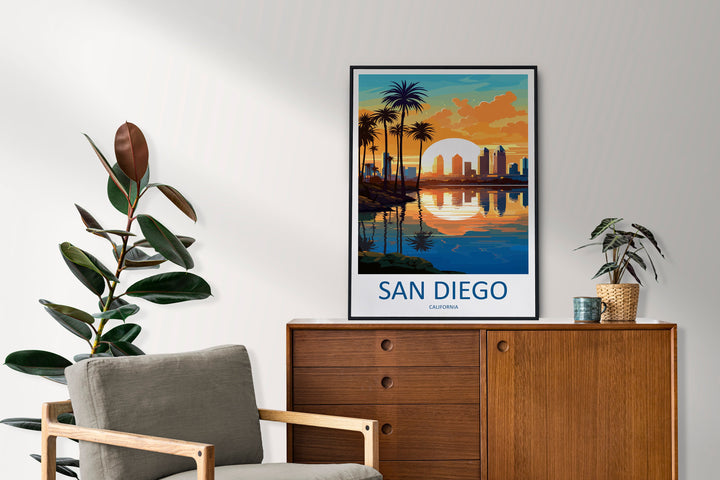 San Diego Travel Print Wall Art San Diego Wall Hanging Home Décor San Diego Gift Art Lovers California Art Lover Gift San Diego Poster