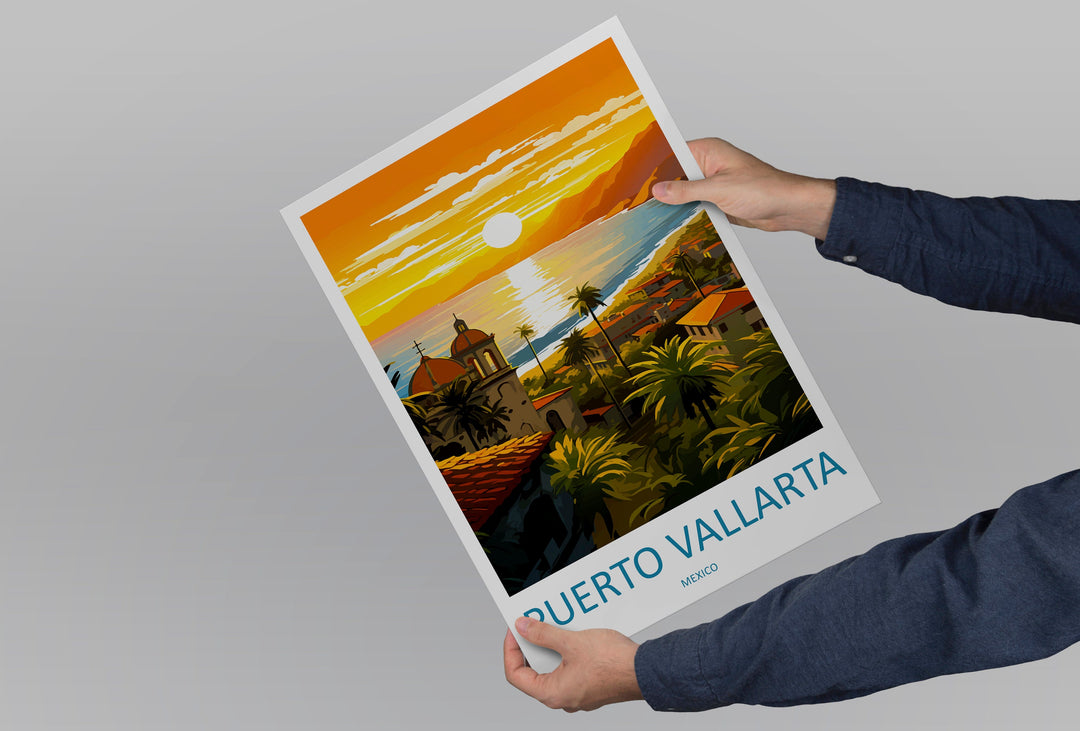 Puerto Vallarta Travel Print Wall Art Puerto Vallarta Wall Hanging Home Decor Puerto Vallarta Gift Art Lovers Wall Art Print Art Mexico Art
