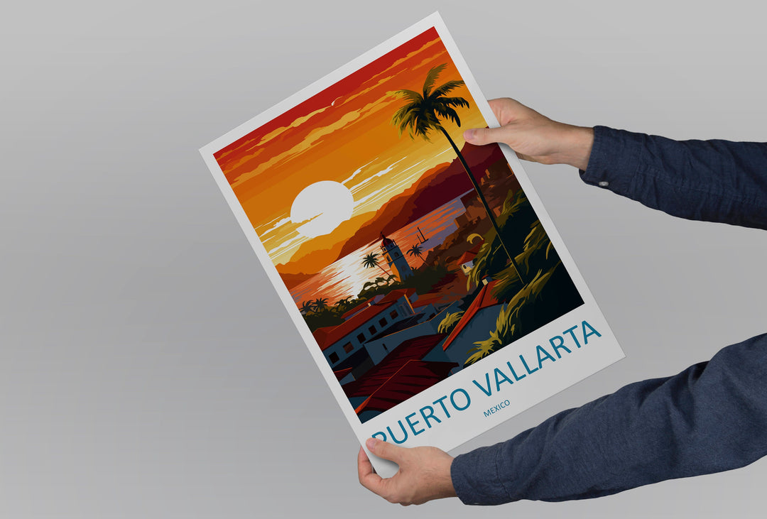 Puerto Vallarta Travel Print Wall Art Puerto Vallarta Wall Hanging Home Decor Puerto Vallarta Gift Art Lovers Wall Art Print Art Mexico Art