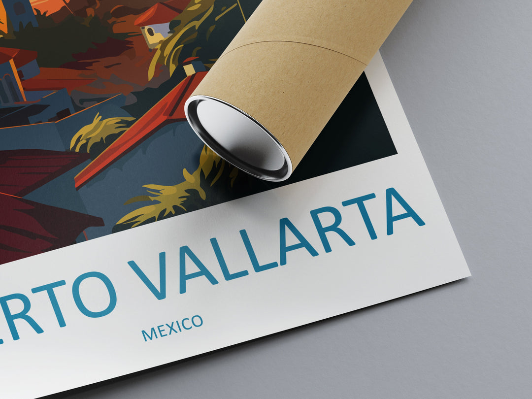 Puerto Vallarta Travel Print Wall Art Puerto Vallarta Wall Hanging Home Decor Puerto Vallarta Gift Art Lovers Wall Art Print Art Mexico Art