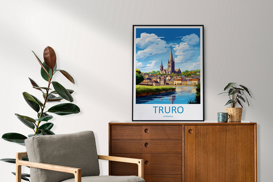 Truro Travel Print Wall Art Truro Wall Hanging Home Décor Truro Gift Art Lovers Cornwall Art Lover Gift Truro Cornwall Art Poster