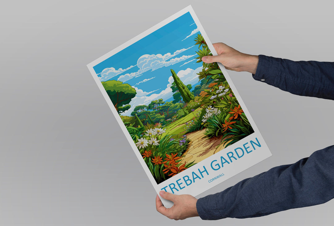 Trebah Garden Travel Print Wall Art Trebah Garden Wall Hanging Home Décor Trebah Garden Gift Art Lovers Cornwall Art Lover Gift