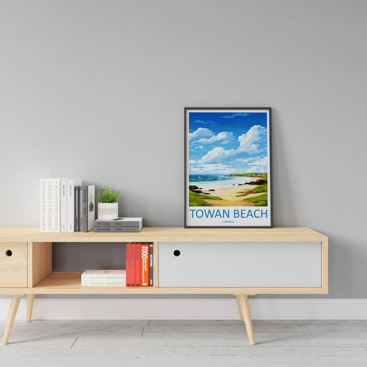 Towan Beach Travel Print Wall Art Towan Beach Wall Hanging Home Décor Towan Beach Gift Art Lovers Cornwall Art Lover Gift