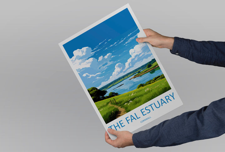 The Fal Estuary Travel Print Wall Art Fal Estuary Wall Hanging Home Décor Fal Estuary Gift Art Lovers Cornwall Art Lover Gift