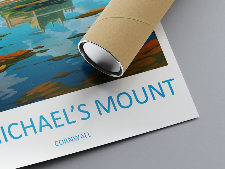 St Michaels Mount Travel Print Wall Art St Michaels Mount Wall Hanging Home Décor St Michaels Mount Gift Art Lovers Cornwall Art Lover Gift