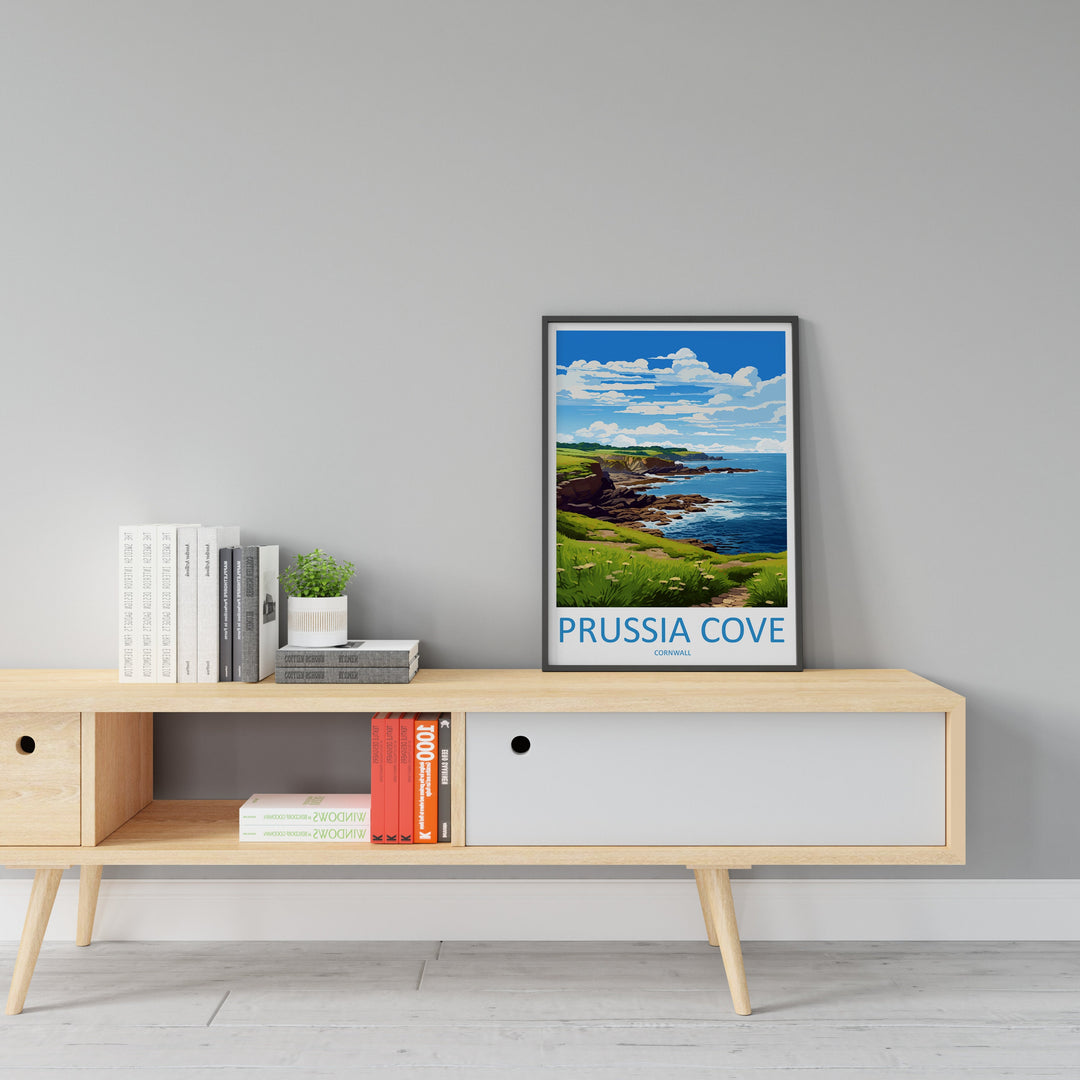 Prussia Cove Travel Print Wall Art Prussia Cove Wall Hanging Home Décor Prussia Cove Gift Art Lovers Cornwall Art