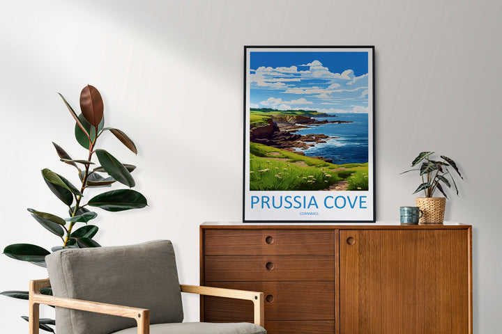 Prussia Cove Travel Print Wall Art Prussia Cove Wall Hanging Home Décor Prussia Cove Gift Art Lovers Cornwall Art