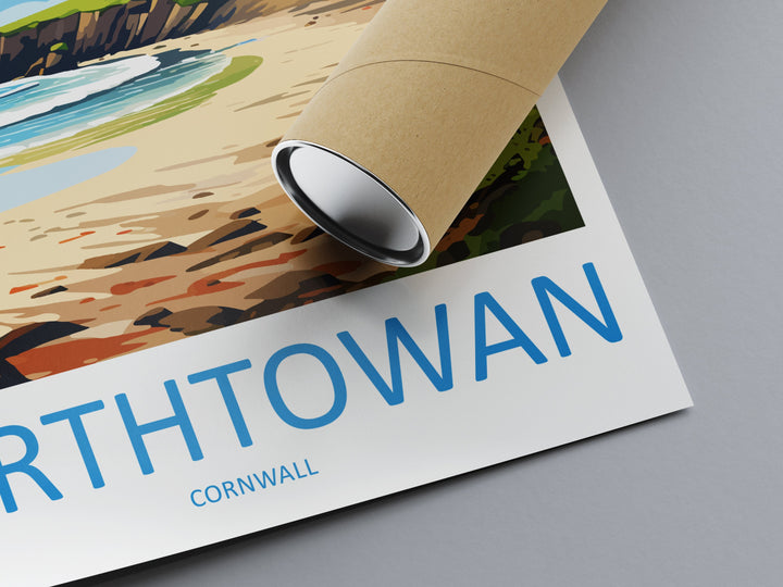 Porthtowan Travel Print Wall Art Porthtowan Wall Hanging Home Décor Porthtowan Gift Art Lovers Cornwall Art Porthtowan Wall Art Poster