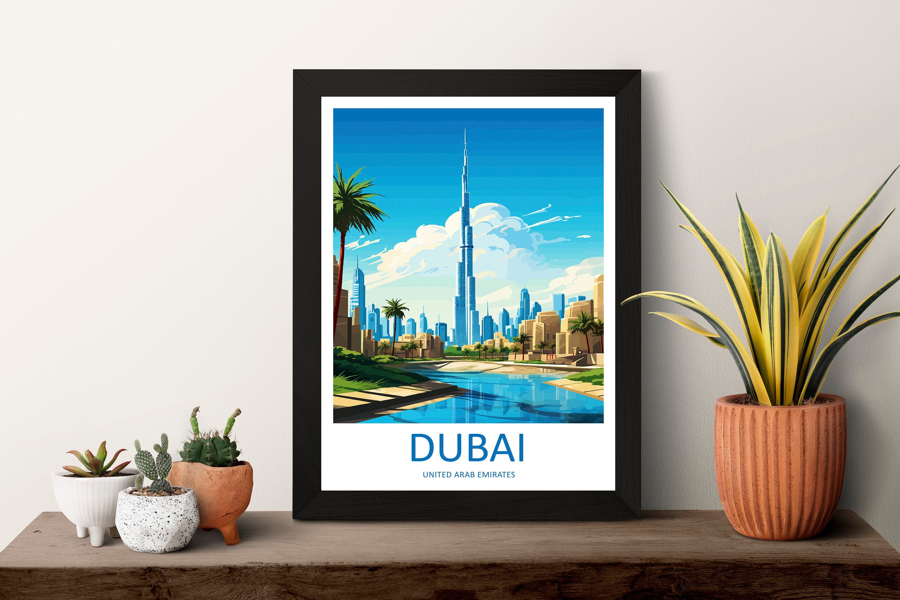 Dubai Travel Print Wall Art Dubai Wall Hanging Home Décor Dubai Gift Art Lovers Wall Art United States Emirates Travel Print Dubai Wall Art