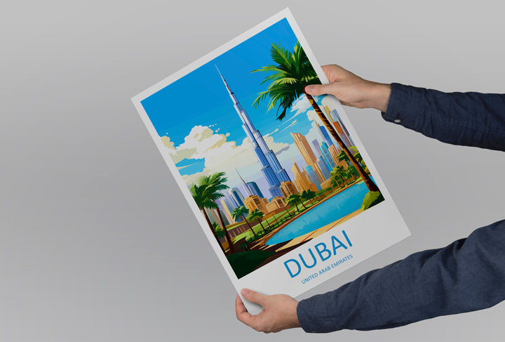 Dubai Travel Print Wall Art Dubai Wall Hanging Home Décor Dubai Gift Art Lovers Wall Art United States Emirates Travel Print Dubai Wall Art