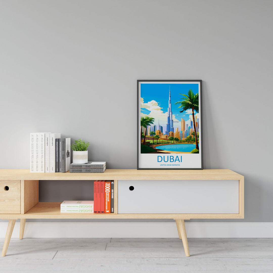 Dubai Travel Print Wall Art Dubai Wall Hanging Home Décor Dubai Gift Art Lovers Wall Art United States Emirates Travel Print Dubai Wall Art