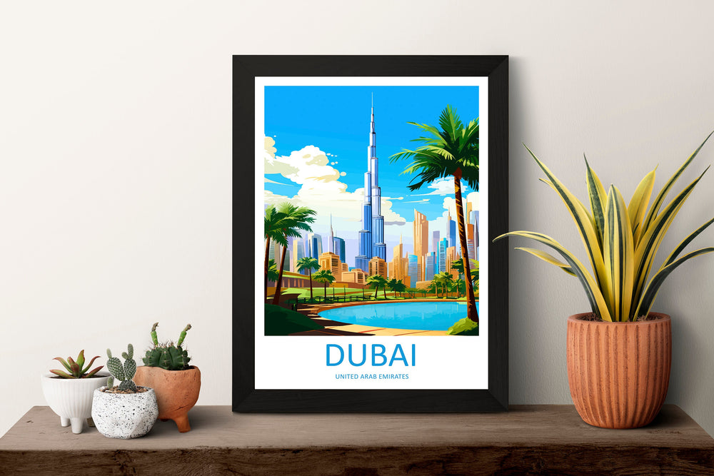 Dubai Travel Print Wall Art Dubai Wall Hanging Home Décor Dubai Gift Art Lovers Wall Art United States Emirates Travel Print Dubai Wall Art