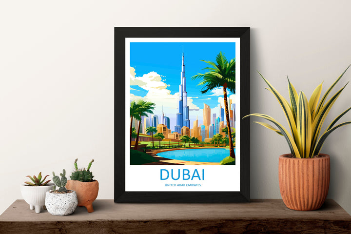 Dubai Travel Print Wall Art Dubai Wall Hanging Home Décor Dubai Gift Art Lovers Wall Art United States Emirates Travel Print Dubai Wall Art
