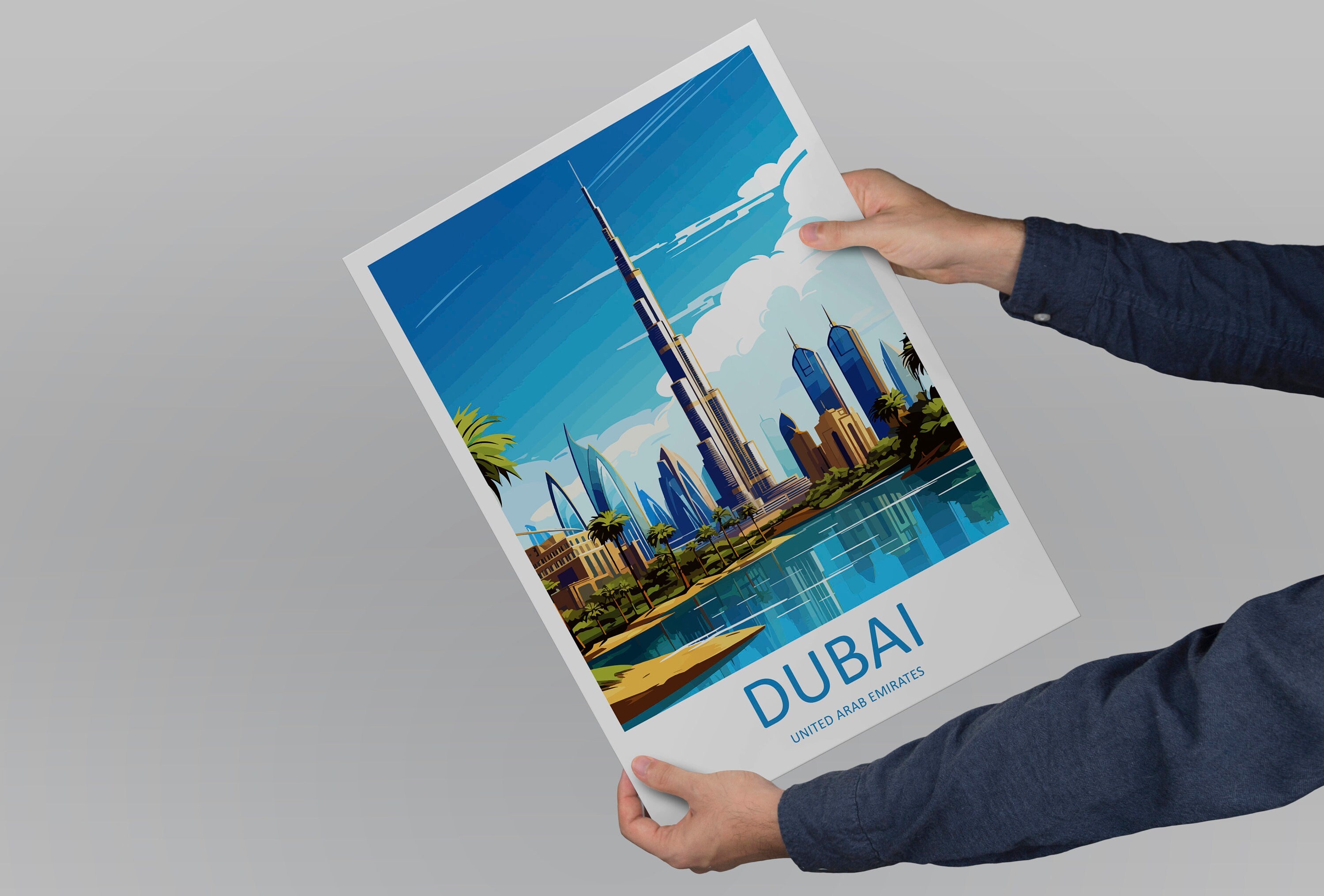 Dubai Travel Print Wall Art Dubai Wall Hanging Home Décor Dubai Gift Art Lovers Wall Art United States Emirates Travel Print Dubai Wall Art