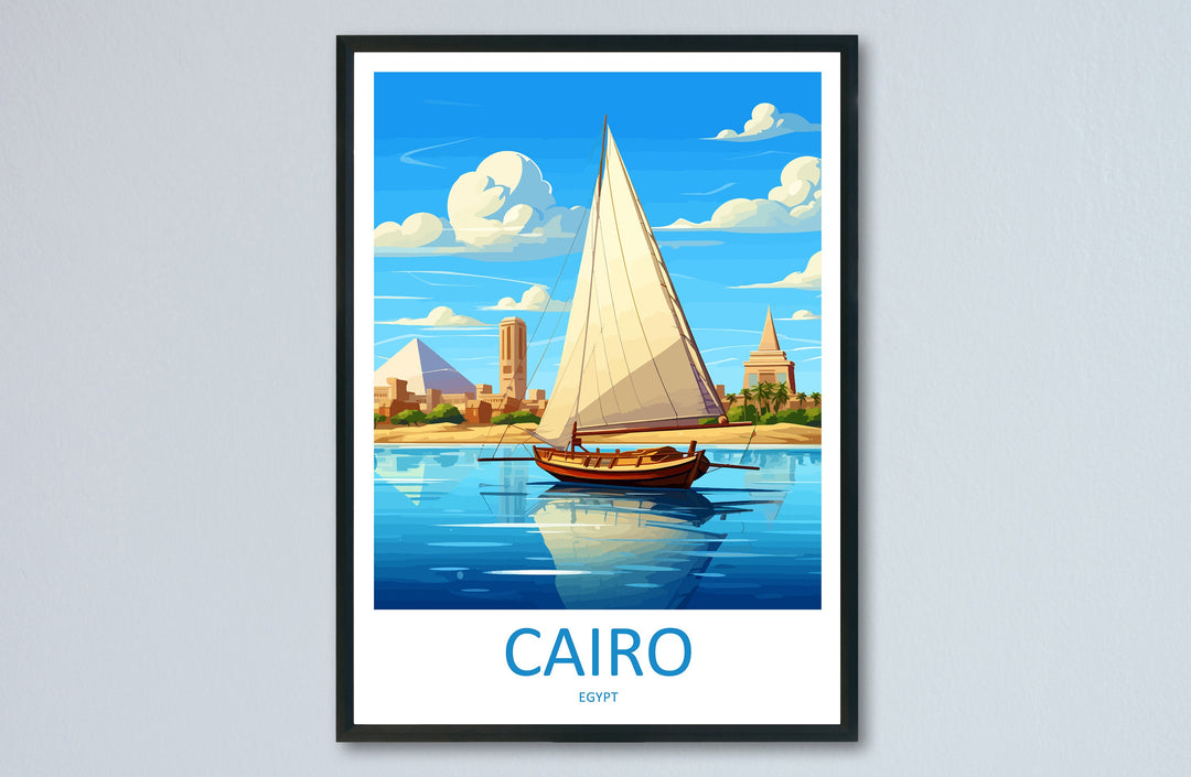 Cairo Travel Print Wall Art Cairo Egypt Wall Hanging Home Decoration Cairo Gift Art Lovers Wall Art Print Cairo Great Pyramids Of Giza
