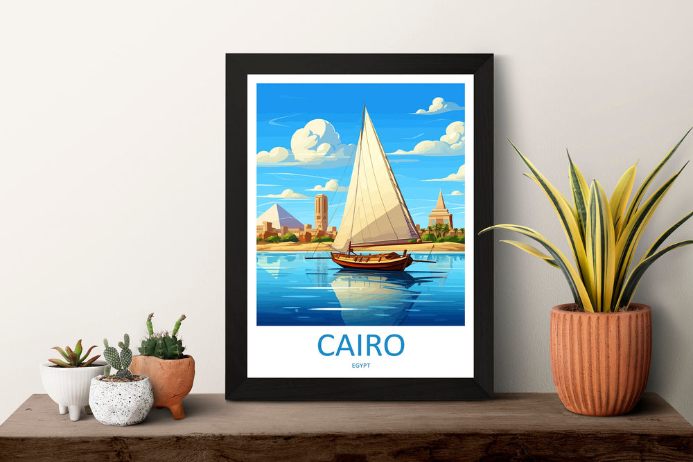 Cairo Travel Print Wall Art Cairo Egypt Wall Hanging Home Decoration Cairo Gift Art Lovers Wall Art Print Cairo Great Pyramids Of Giza