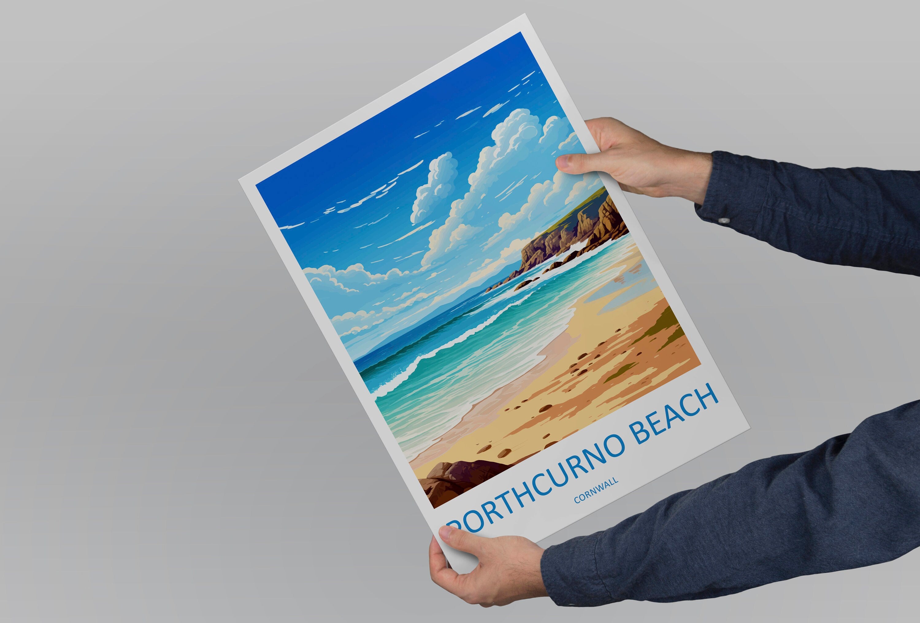 Porthcurno Beach Travel Print