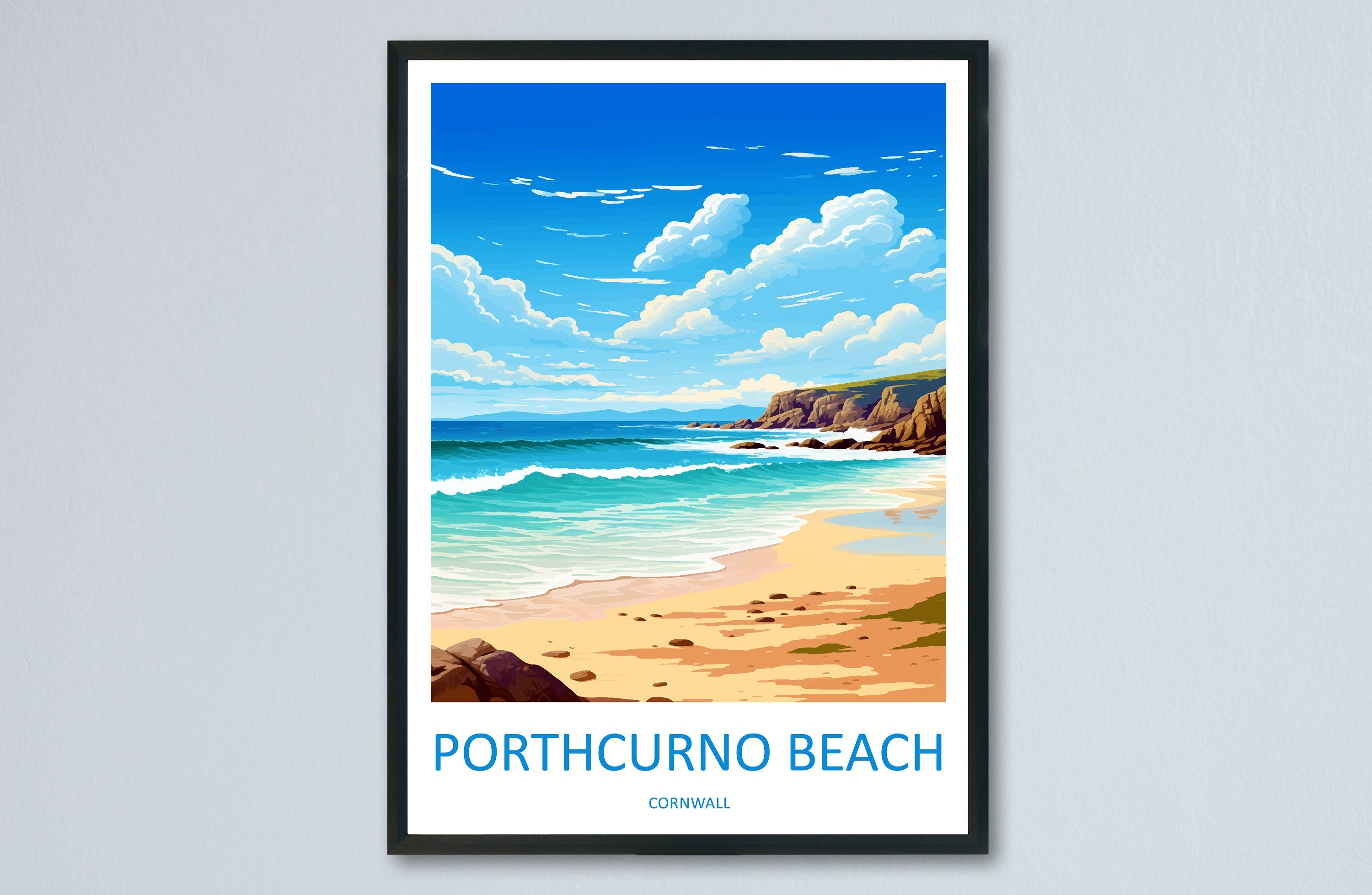 Porthcurno Beach Travel Print