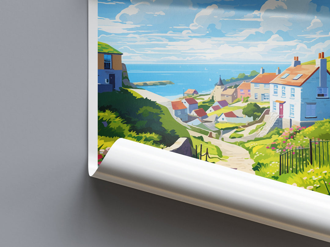 Porthoustock Travel Print Wall Art Porthoustock Wall Hanging Home Décor Porthoustock Gift Art Lovers Cornwall Art Porthoustock Wall Art