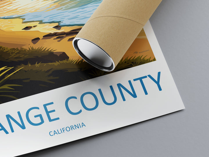 Orange County Travel Print Wall Art Orange County Wall Hanging Home Décor Orange County Gift Art Lovers California Art Lover Gift