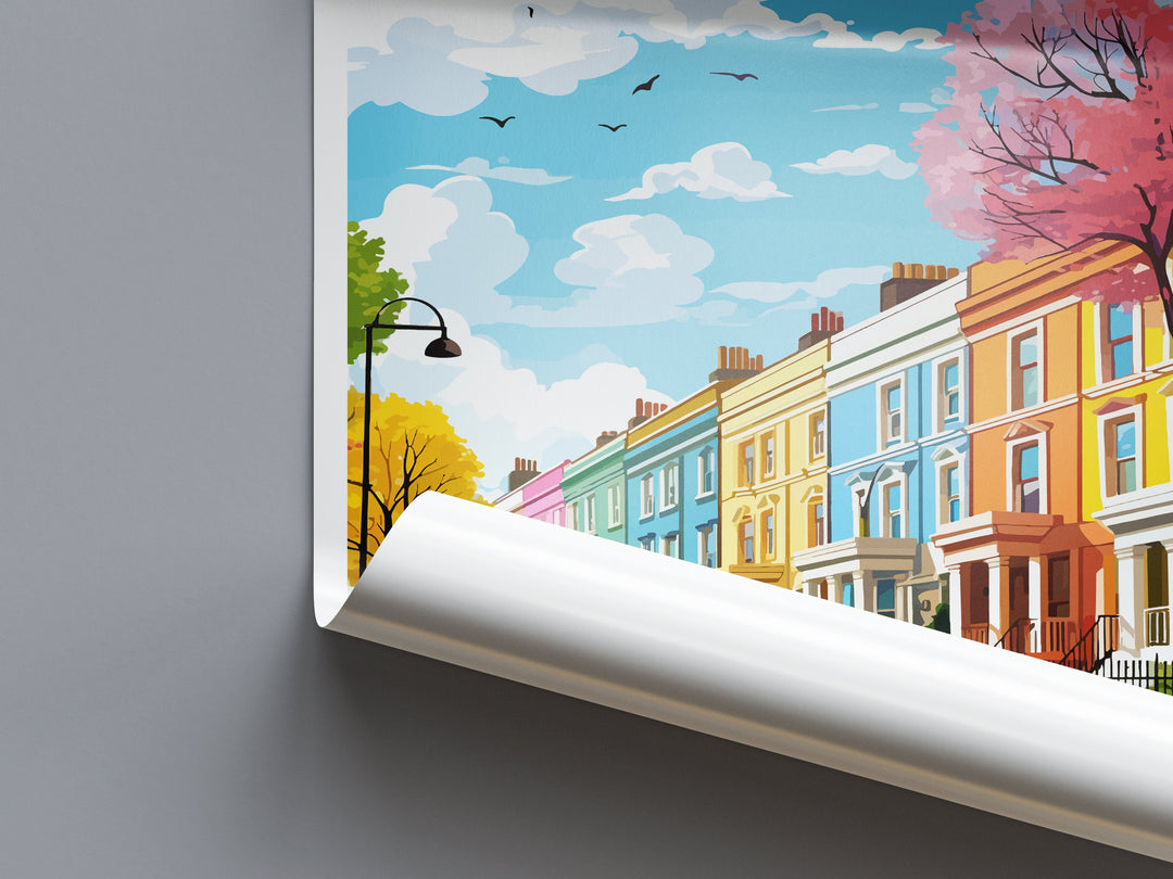 Notting Hill Travel Print Wall Art Notting Hill Wall Hanging Home Décor London Gift Art Lovers Notting Hill Art Lover Gift London