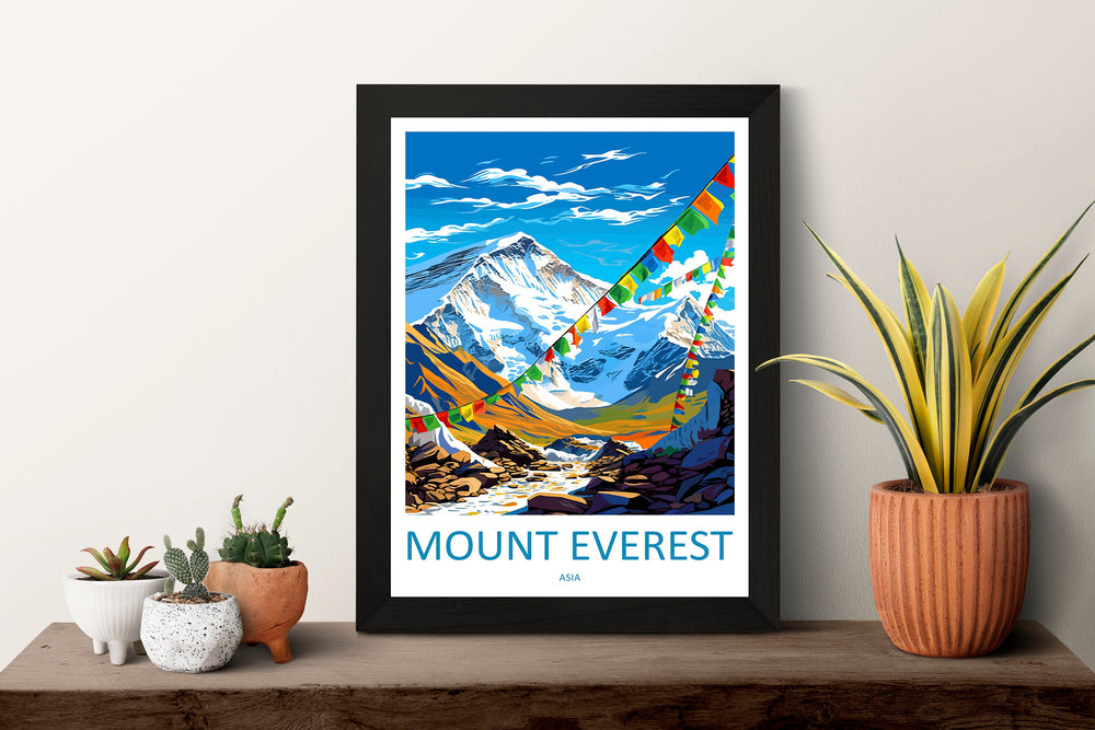 Mount Everest Travel Print Wall Art Mount Everest Wall Hanging Home Décor Mount Everest Gift Art Lovers Wall Art China Travel Print