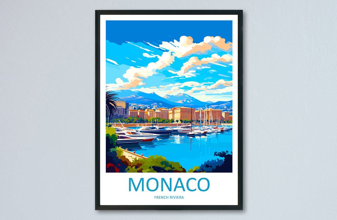Monaco Travel Print Wall Art Monaco Wall Hanging Home Décor Monaco Gift Art Lovers Monaco Art Lover Gift Monaco Travel Art Wall Gift