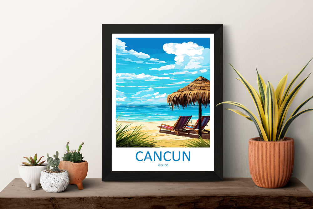 Cancun Travel Print Wall Art Cancun Wall Hanging Home Decoration Cancun Gift Art Lovers Wall Art Print Art Cancun Wall Hanging Poster Decor