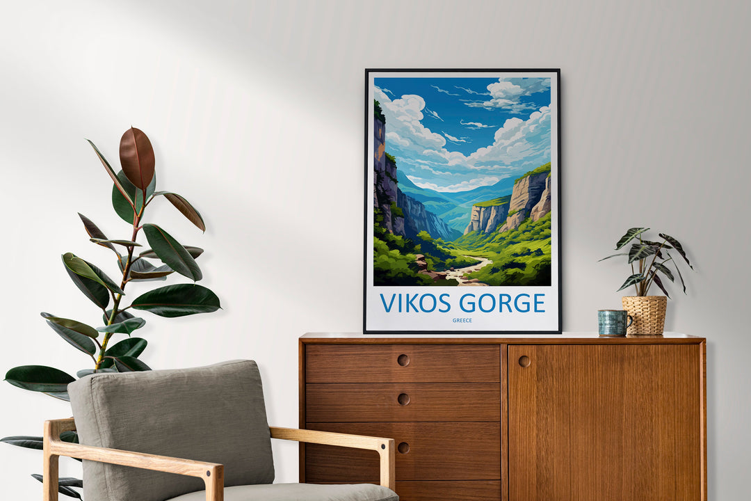 Vikos Gorge Travel Print Wall Art Vikos Gorge Greece Wall Hanging Home Deco Vikos Gorge Gift Art Lovers Wall Art Print Vikos Gorge Greece