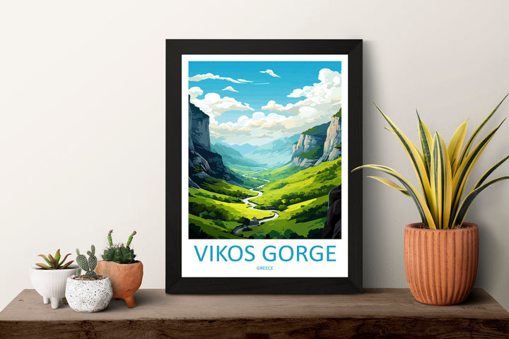 Vikos Gorge Travel Print Wall Art Vikos Gorge Greece Wall Hanging Home Deco Vikos Gorge Gift Art Lovers Wall Art Print Vikos Gorge Greece