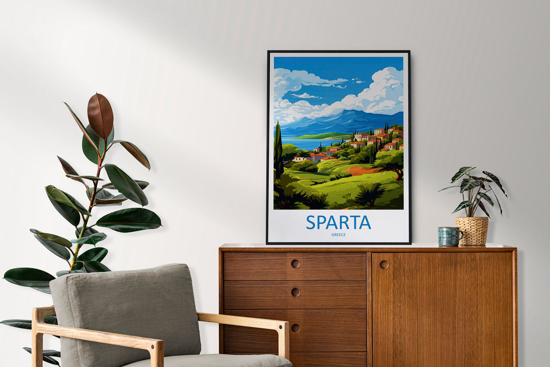 Sparta Travel Print Wall Art Sparta Greece Wall Hanging Home Decoration Sparta Gift Art Lovers Wall Art Print Sparta Greece Wall Art