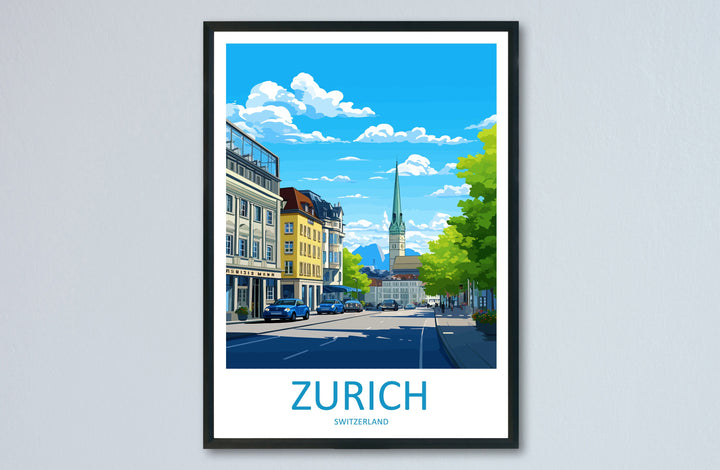 Zurich Travel Print Wall Art Zurich Wall Hanging Home Décor Zurich Gift Art Lovers Switzerland Art Lover Gift Zurich Travel Art