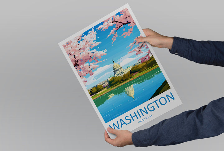 Washington DC Travel Print Wall Art Washington DC Wall Hanging Home Décor Washington DC Gift Art Lovers United States Art Lover Gift