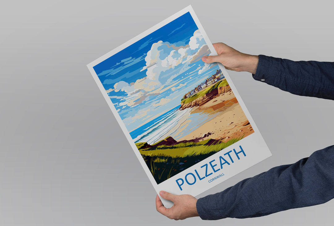 Polzeath Travel Print Wall Art Polzeath Wall Hanging Home Décor Polzeath Gift Art Lovers Cornwall Art Polzeath Gift