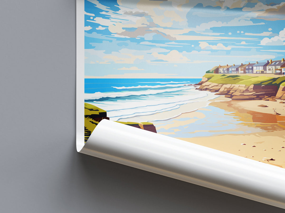 Polzeath Travel Print Wall Art Polzeath Wall Hanging Home Décor Polzeath Gift Art Lovers Cornwall Art Polzeath Gift