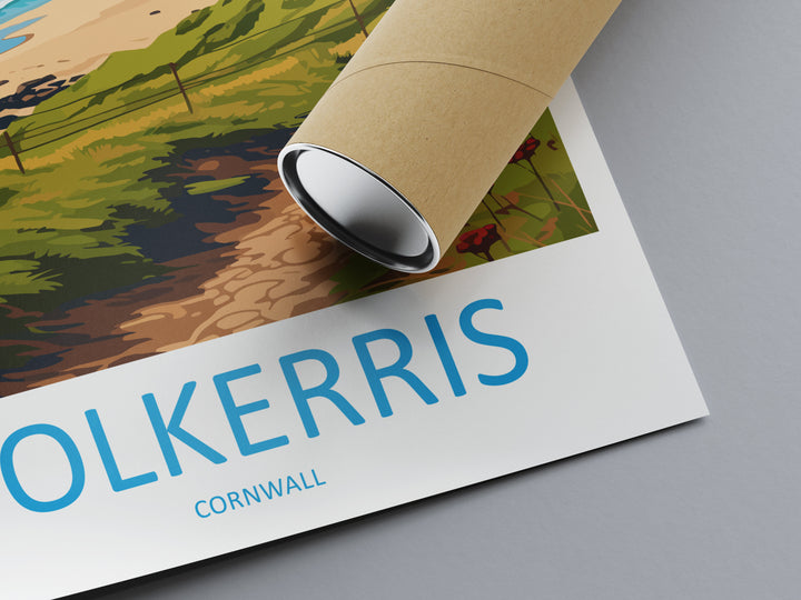 Polkerris Travel Print Wall Art Polkerris Wall Hanging Home Décor Polkerris Gift Art Lovers Cornwall Art Polkerris Gift