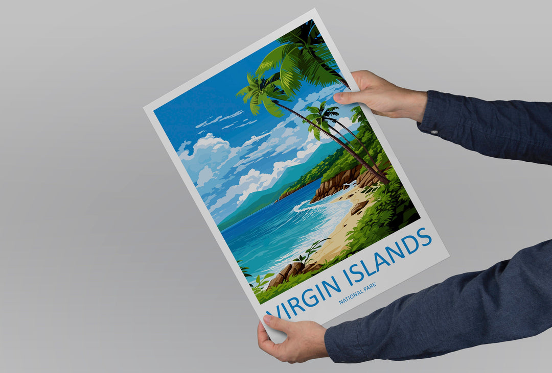 US Virgin Islands Travel Print Wall Art US Virgin Islands Wall Hanging Home Décor US Virgin Islands Gift Art Lovers Wall Art Caribbean