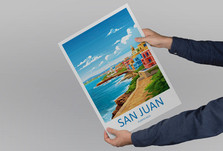 San Juan Travel Print Wall Art San Juan Wall Hanging Home Décor San Juan Gift Art Lovers Wall Art Caribbean Travel Print Poster