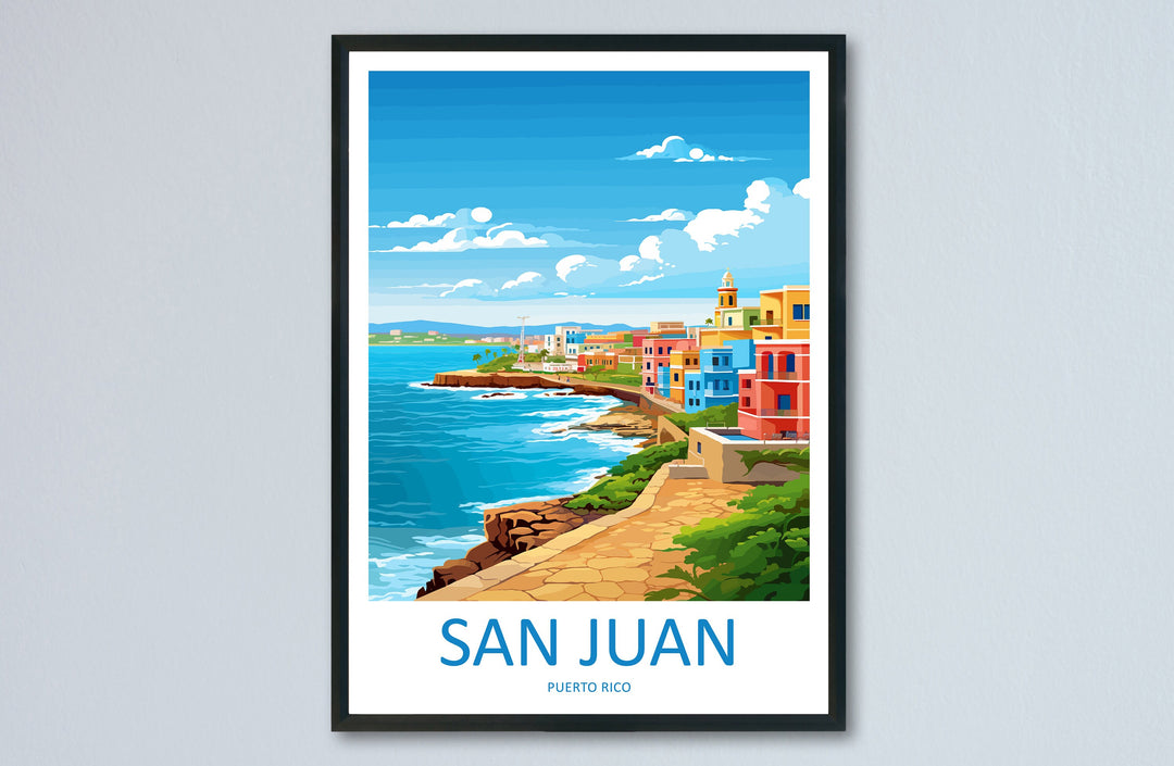 San Juan Travel Print Wall Art San Juan Wall Hanging Home Décor San Juan Gift Art Lovers Wall Art Caribbean Travel Print Poster